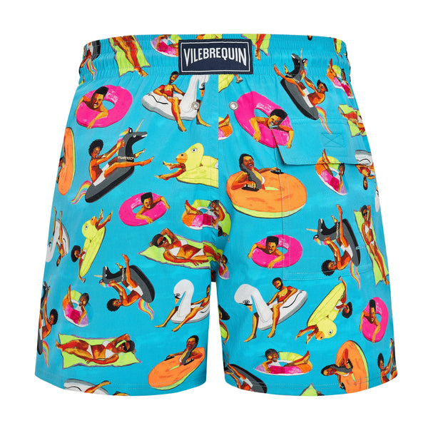 Men Stretch Short Swim Trunks - Vilebrequin x Derrick Adams